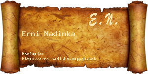 Erni Nadinka névjegykártya